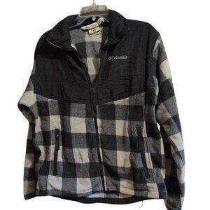 Columbia Sweater Interchange Inner Layer in Black/white Plaid full zip up Pocket